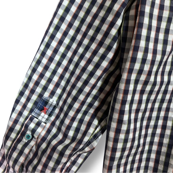 Robert Graham X Plaid Check Shirt Sz L Blue Mens Business Casual - Picture 10 of 11